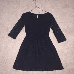 Classy little black lace dress.